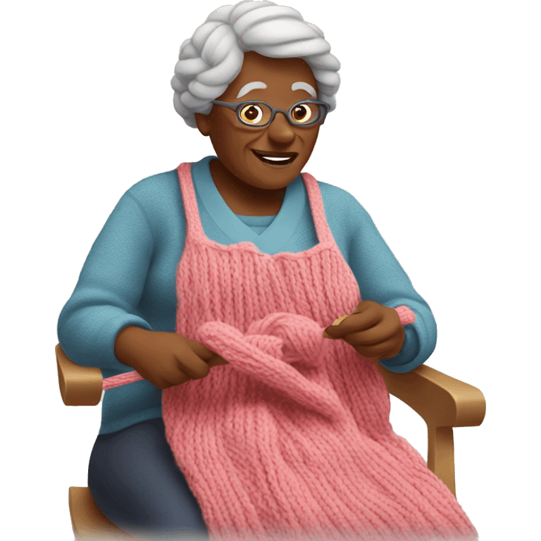 Grandma knitting  emoji