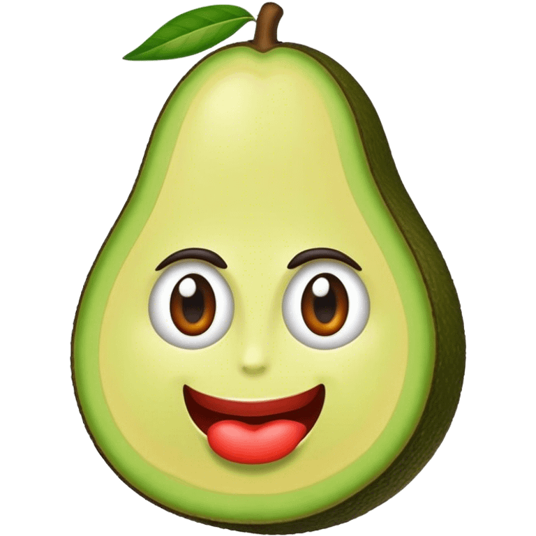 Crea un aguacate con ojos y labios grandes  emoji