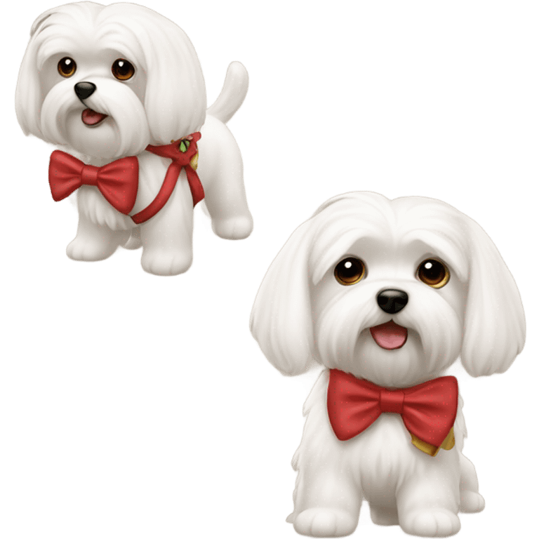 Maltese and bow emoji