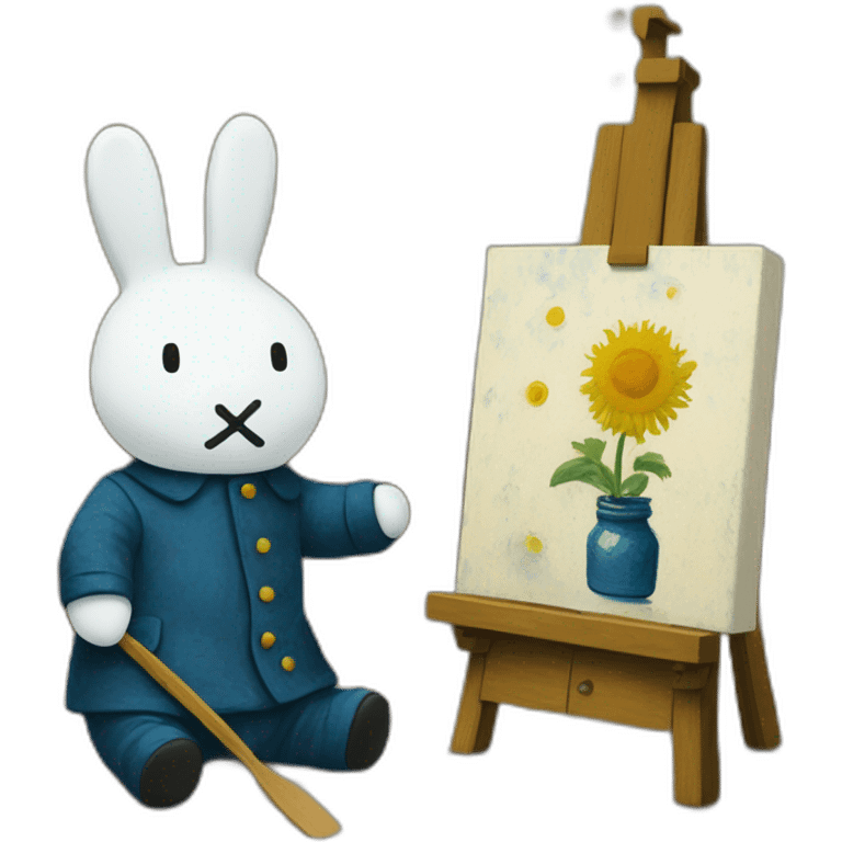 Miffy painting van gogh emoji