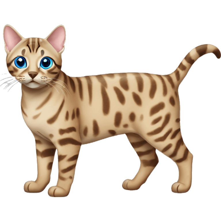 Seal Bengal cat with Blue eyes standing emoji