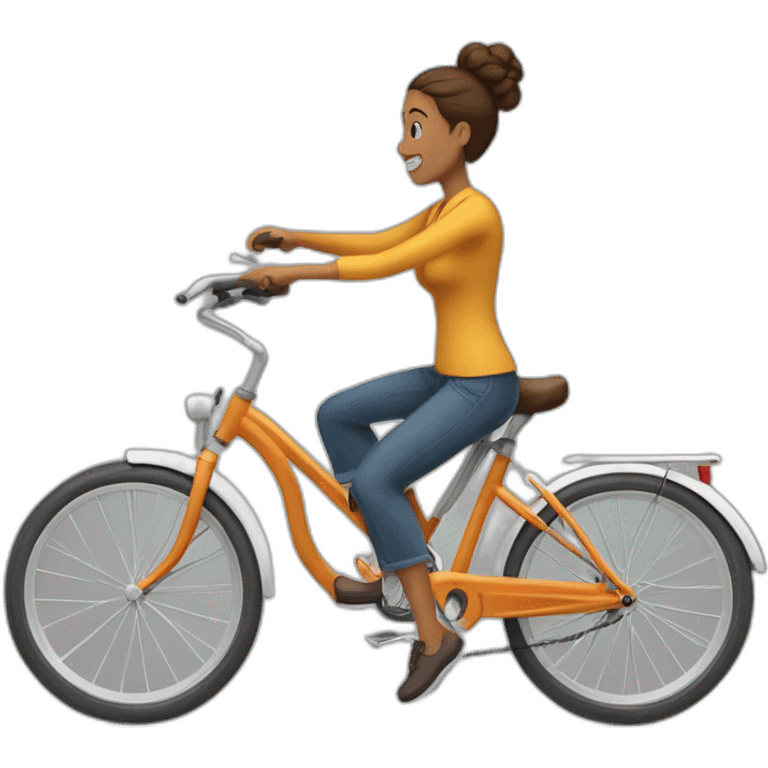 hombrey mujer montando juntos en una bicicleta cada uno emoji