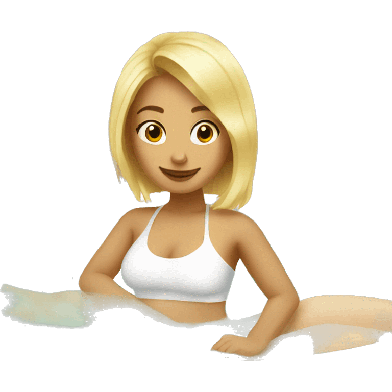 blond girl relaxing in spa emoji