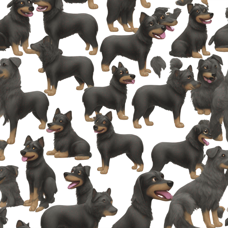 Black Mudi dog breed emoji