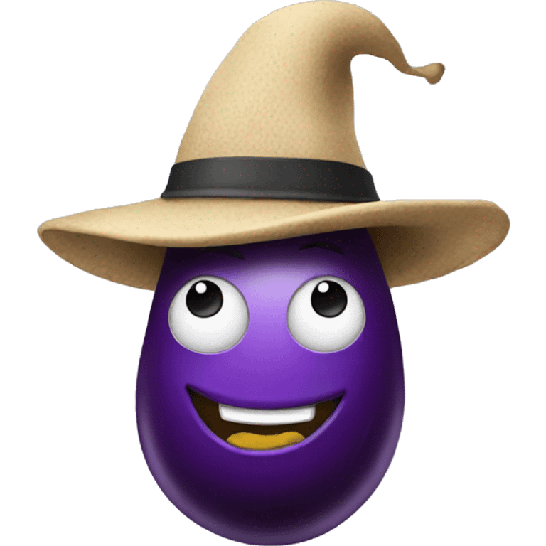 Eggplant wearing a hat emoji