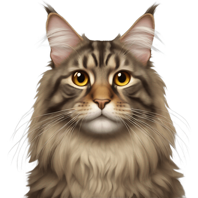 Maine Coon with a stupid face and butterfly on his nose emoji