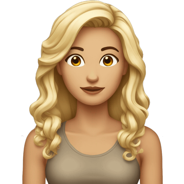 mulher branca cabelo castanho médio magra emoji