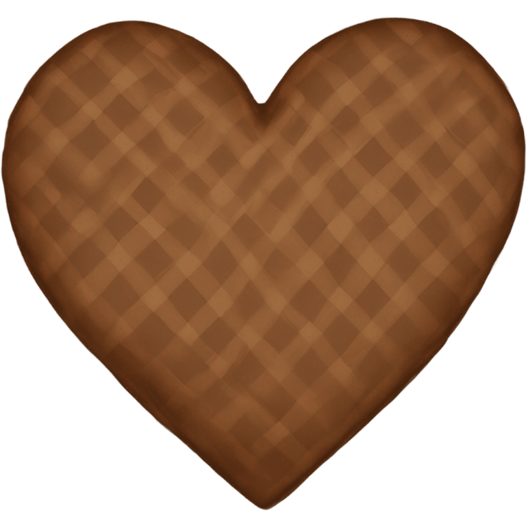 Brown plaid heart  emoji