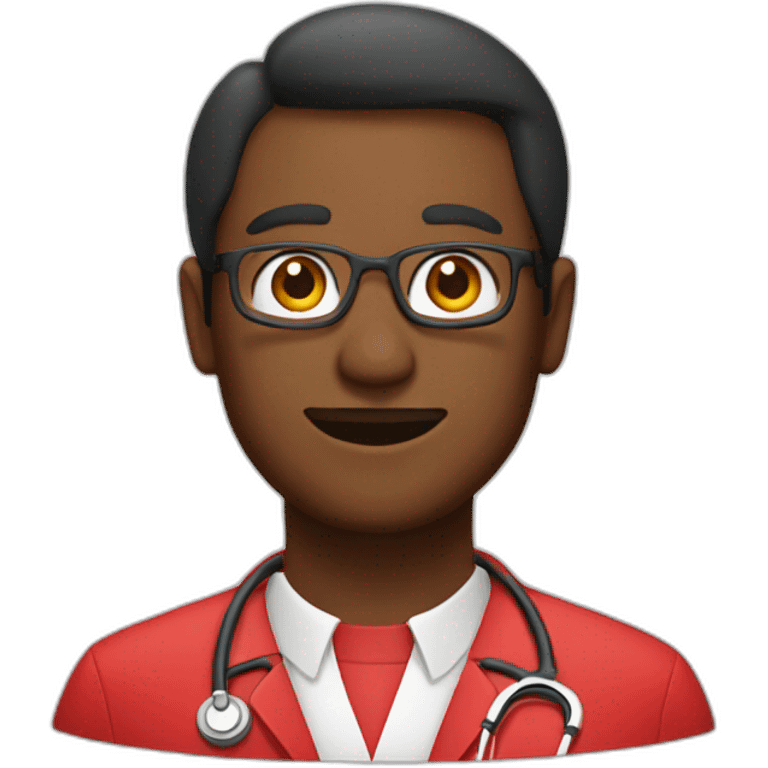 pedatric doctor with red lab coat emoji