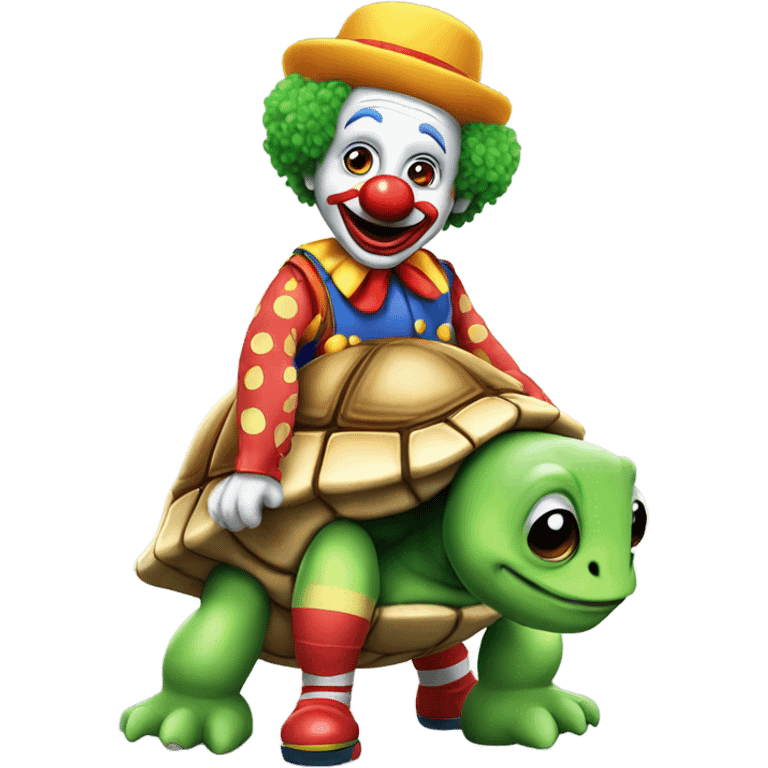 Clown posterizing turtle emoji