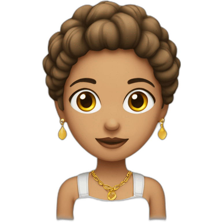 Mujer morena y pelo lacio negro con braquets  emoji