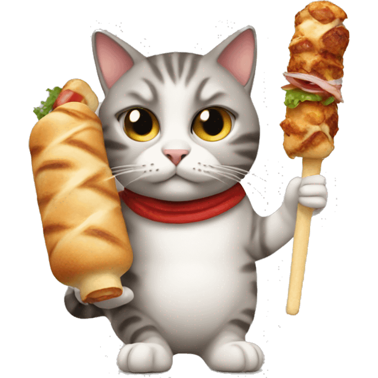 cat with kebab emoji