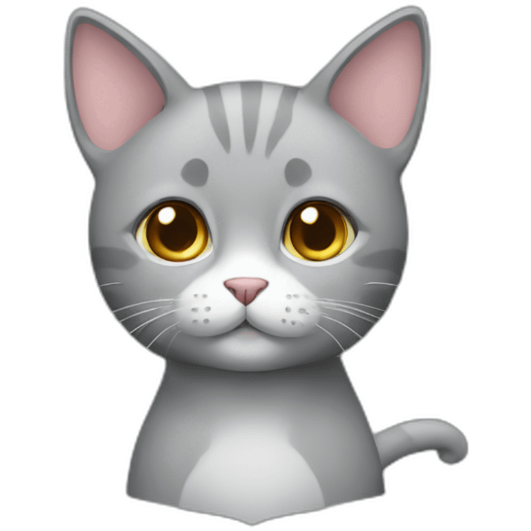 Cute grey cat emoji