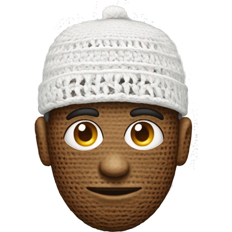 skateman with crochet cap in the head emoji