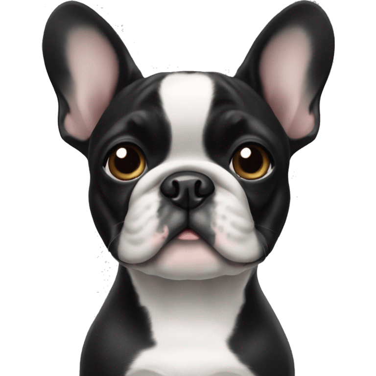 Black and white frenchie  emoji