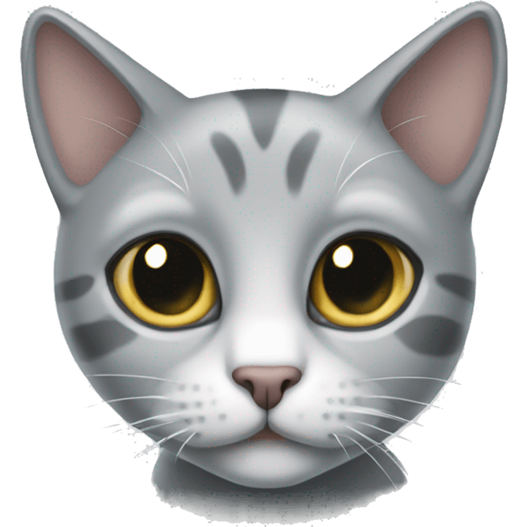 silver shaded cat emoji