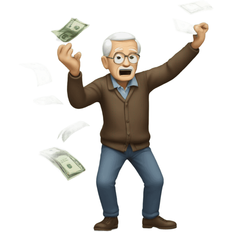 Old man throwing money  emoji