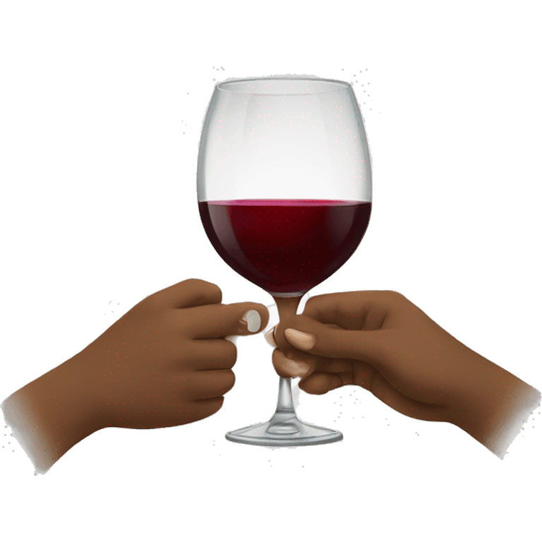 Hands sharing a wine glass emoji