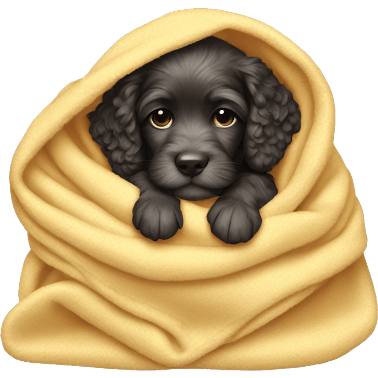 cockapoo puppy sleep in blanket emoji