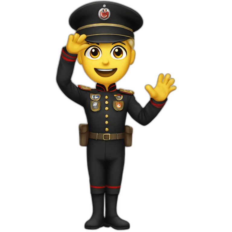 halloween hittler costume in german uniform waving hello emoji