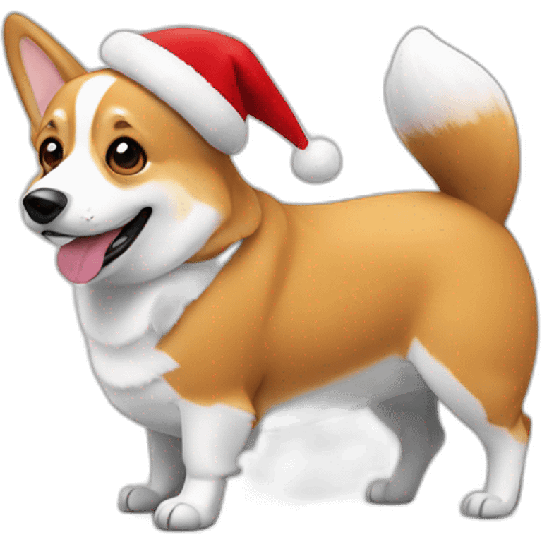 corgi santa emoji