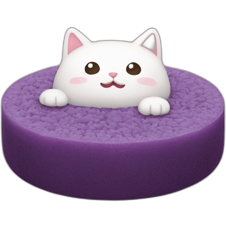 purple rice cake mochi cat emoji