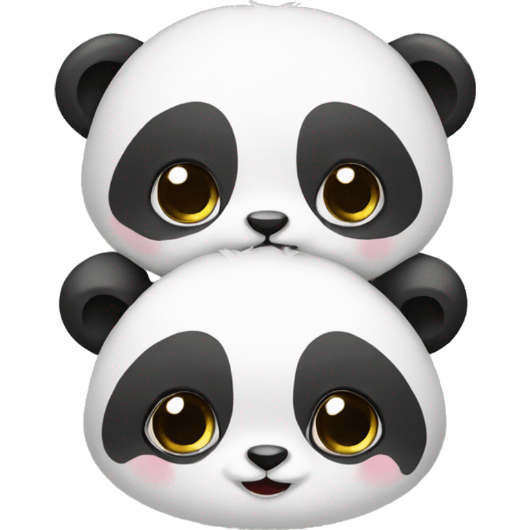 Cute twins panda emoji