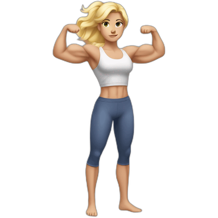 Strong muscle arm blonde girl emoji