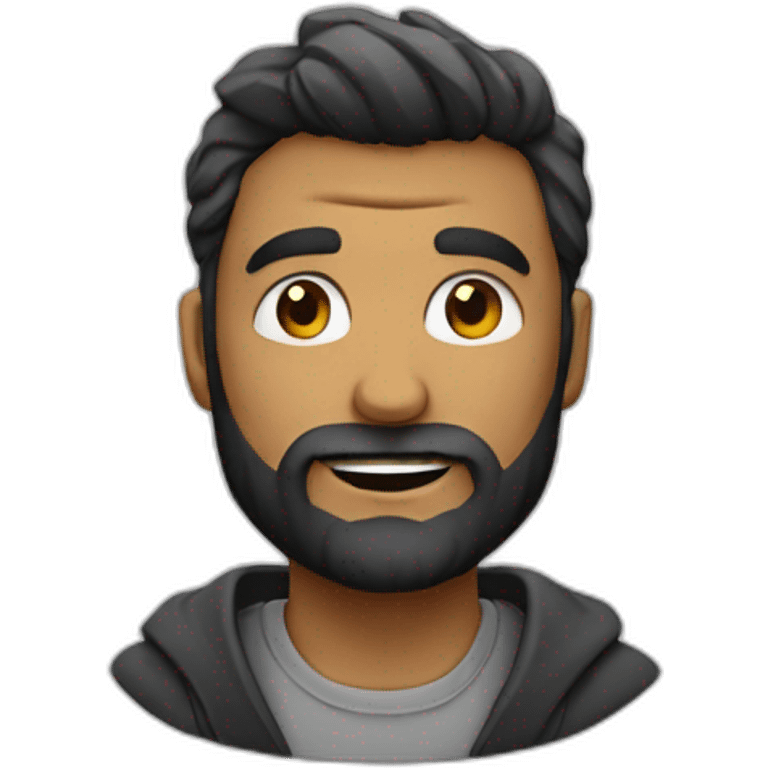 Mec chauve avec barbe emoji