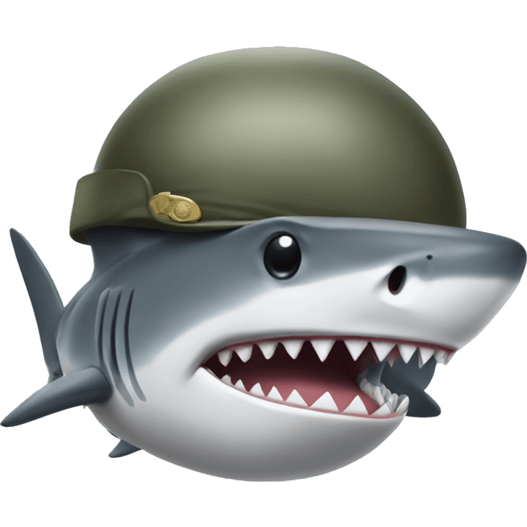 a shark with a military uniform emoji