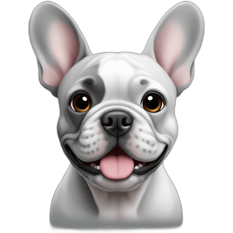 French bulldog grey emoji