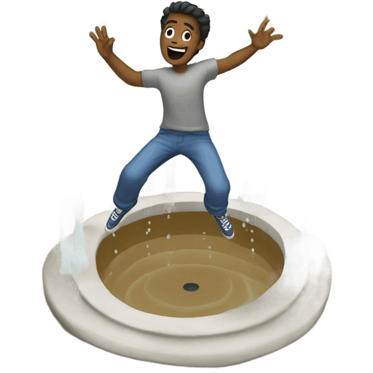 Guy jumping in a fountain emoji