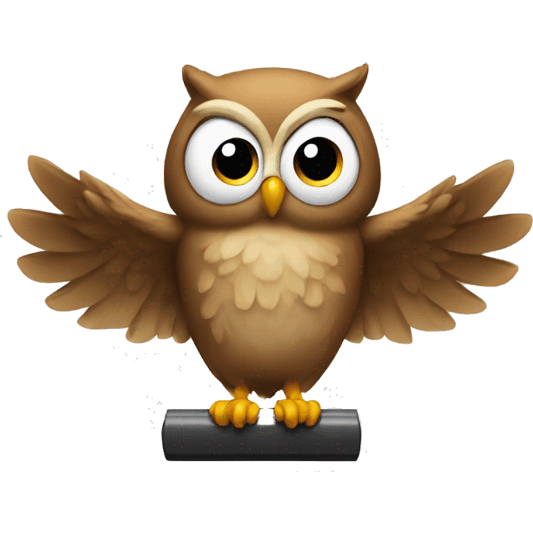 owl lifts weight emoji