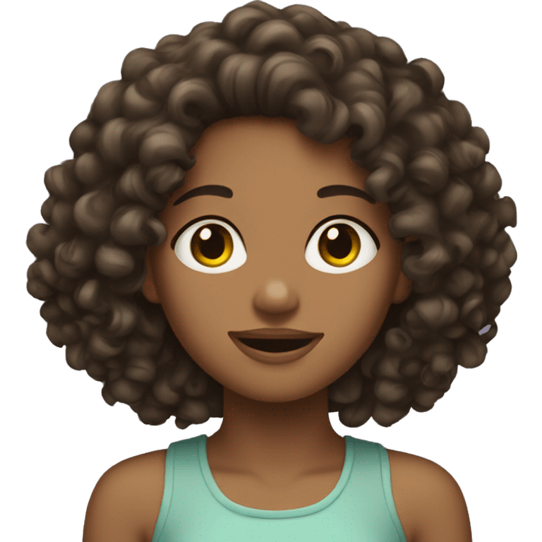 Curly brunette girl emoji