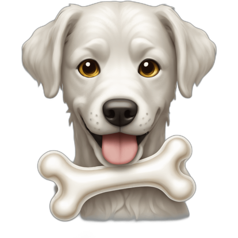 Bolonka dog with bone emoji