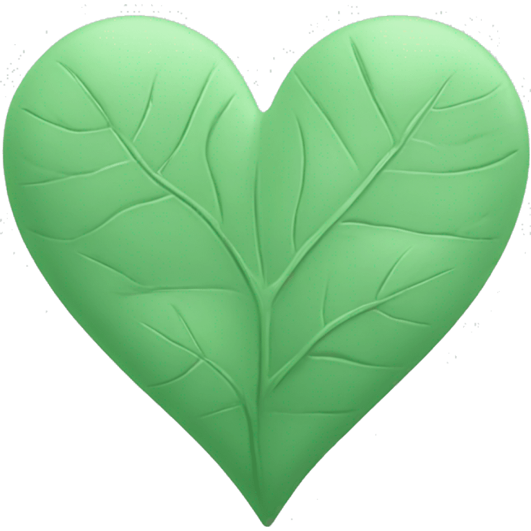 Pastel green heart with leaves emoji