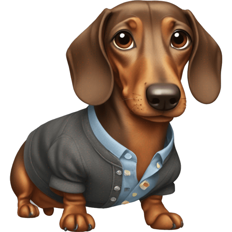 Dachshund wearing clothes emoji