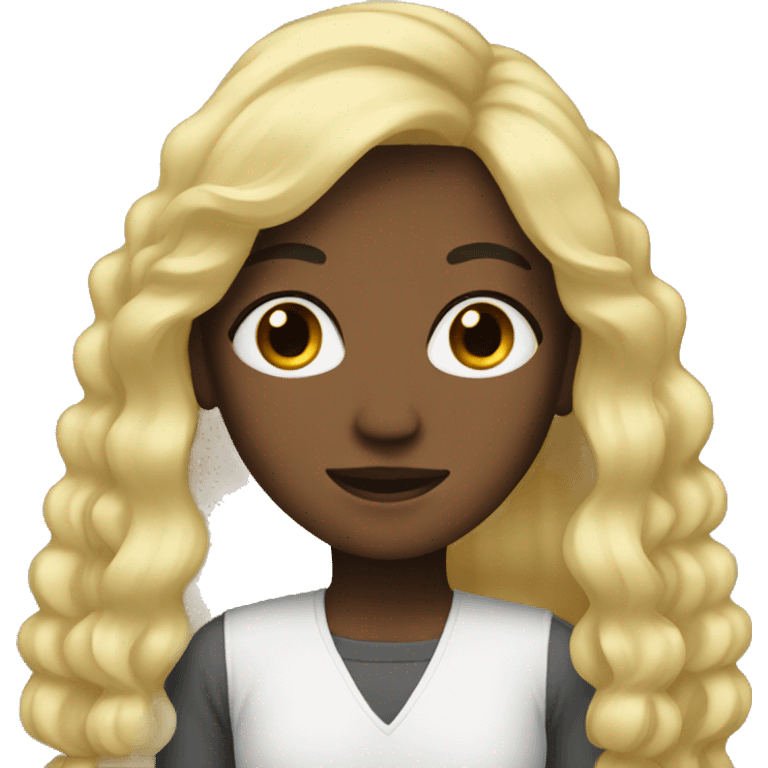 black and blonde hair emoji