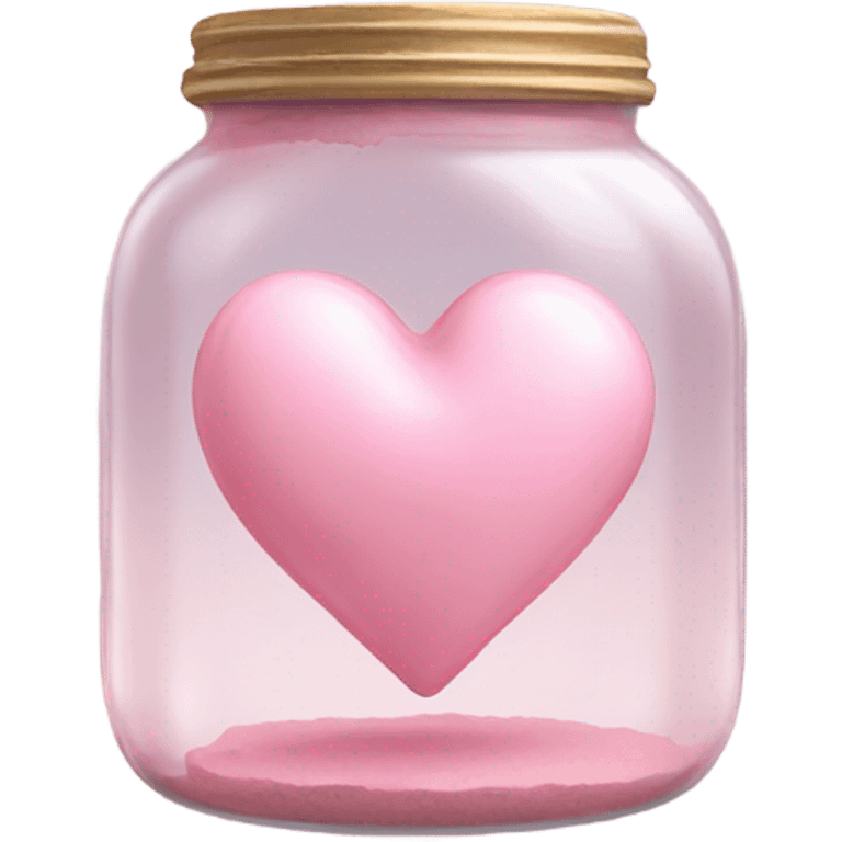 pastel pink heart inside a glass jar emoji