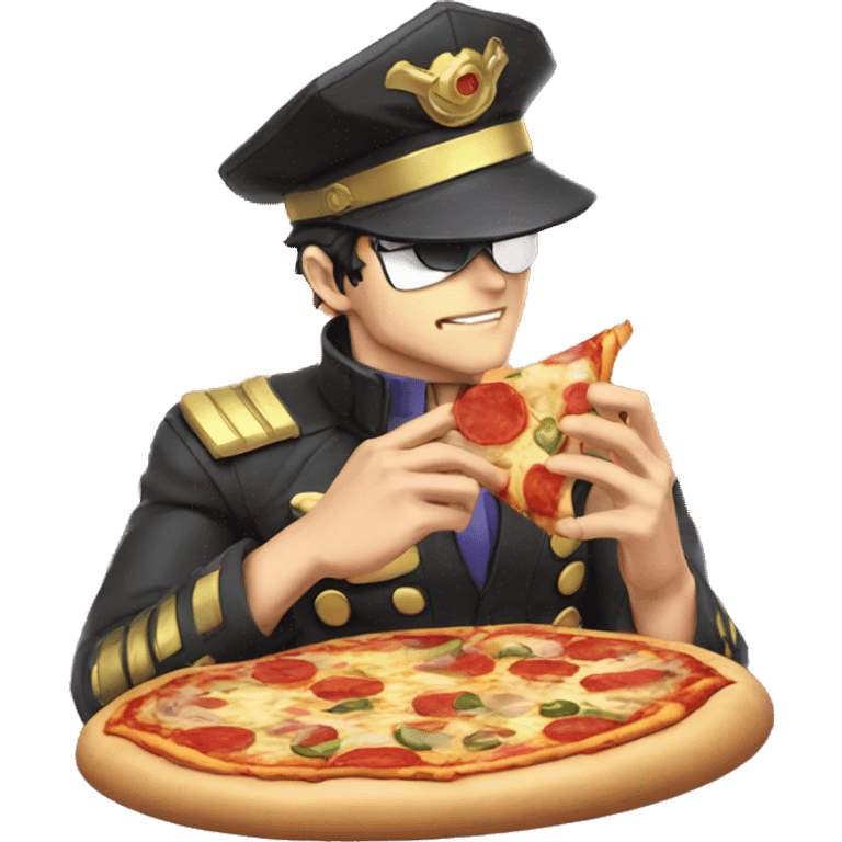 Jotaro qui mange une pizza emoji