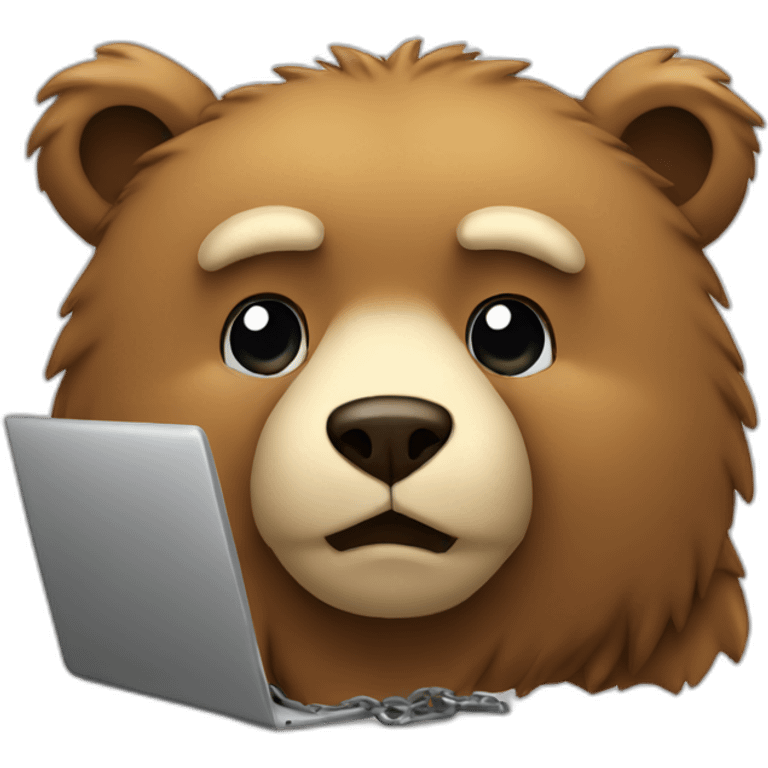 bear-chain-in-screen-of-laptop emoji