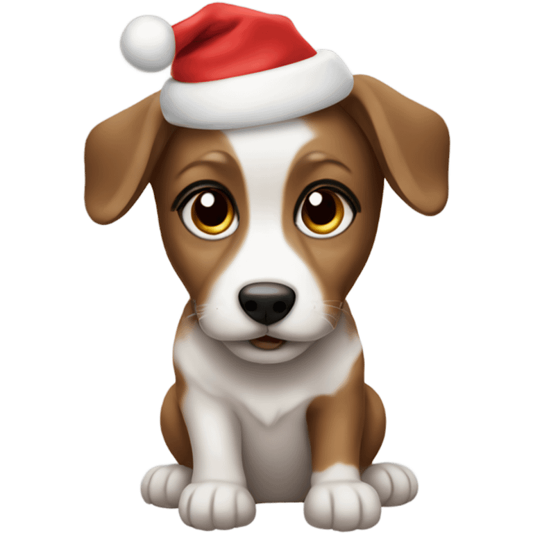 Christmas puppy emoji