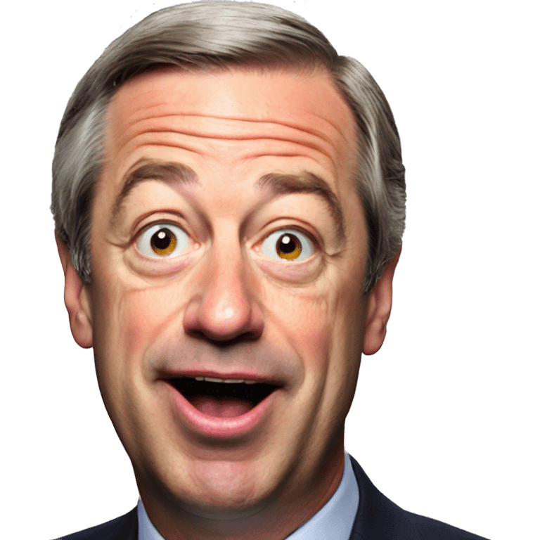 Nigel Farage side profile open mouth emoji