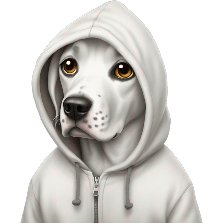 dog dalmatina wearing a hoodie emoji