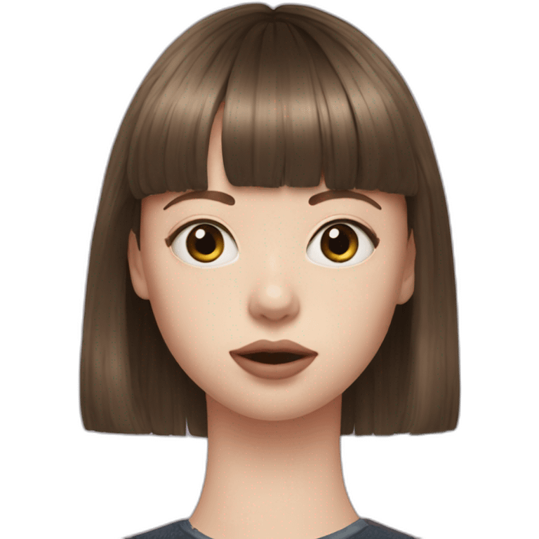 Mia Goth with bangs emoji