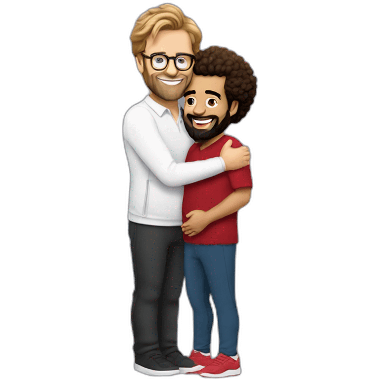 Full body Jurgen klopp hugging male Pregnant mo Salah emoji