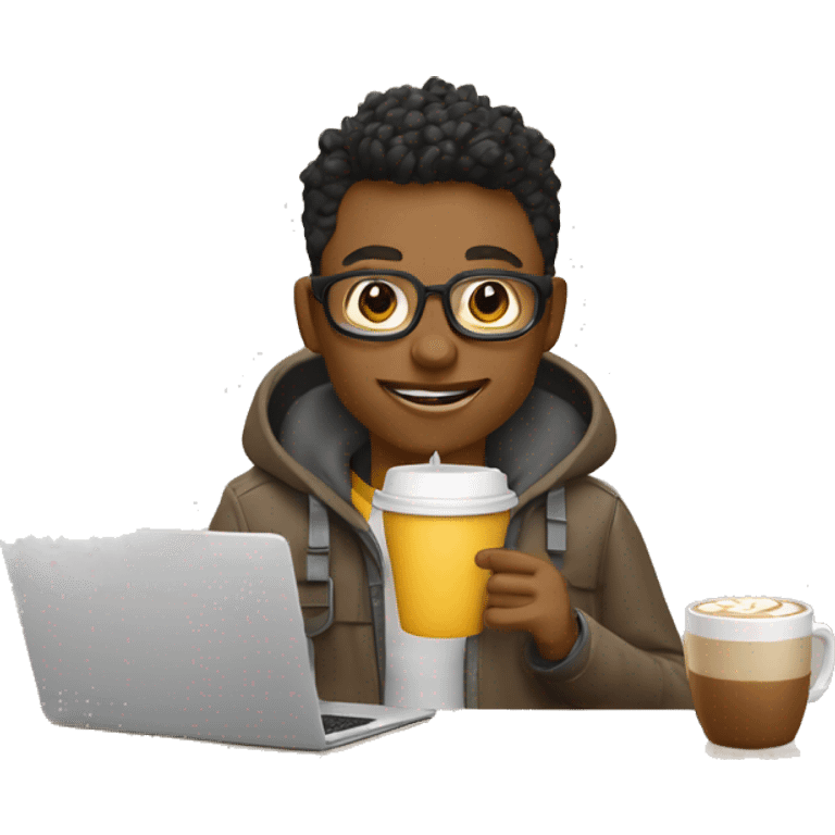 Interface Designer who works in faang, drinks latte, and has laptop in the hand emoji