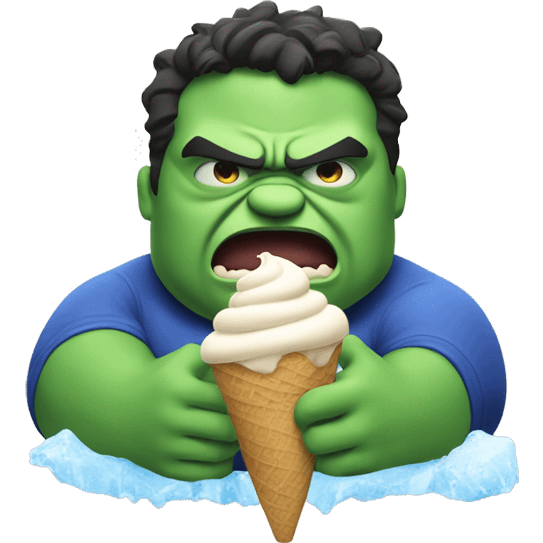 Fat hulk eating ice cream emoji