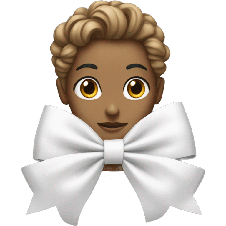 A white bow ￼ emoji