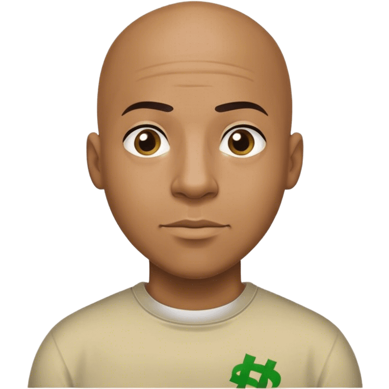 Bald black guy wearing dollar general shirt emoji